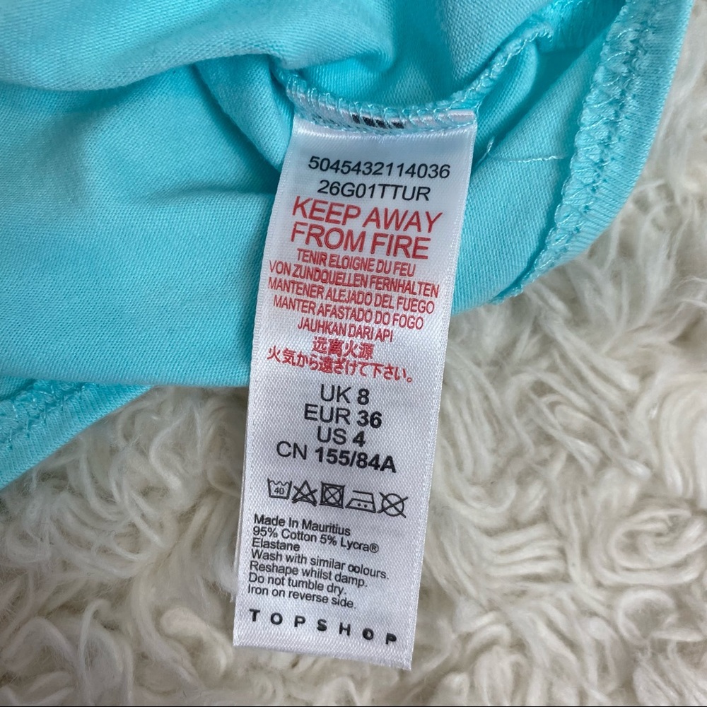 NWT Topshop Petite Lycra Teal Sports Bra - Picture 4 of 5